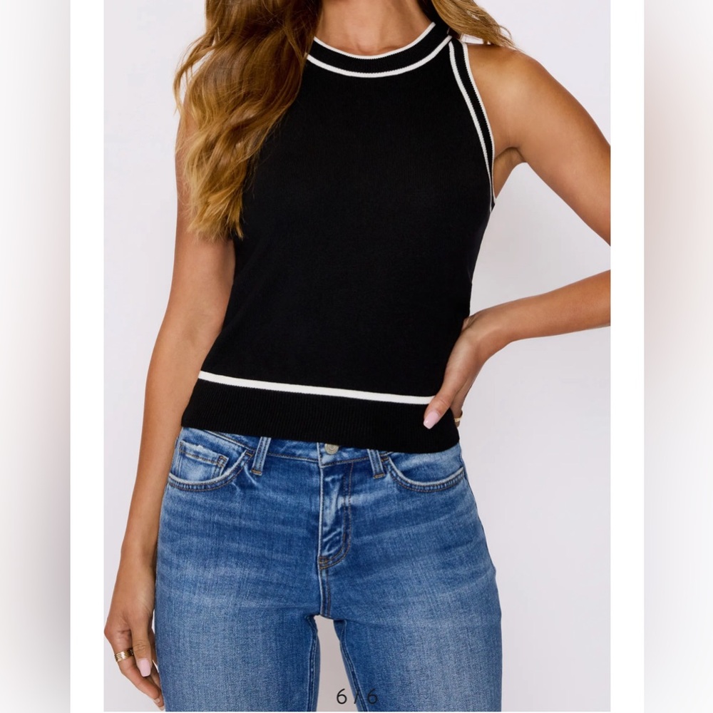 MIHOLL Ribbed Racerback Tank Tops Sleeveless Halter Knit S 72% Viscose+28% PBT